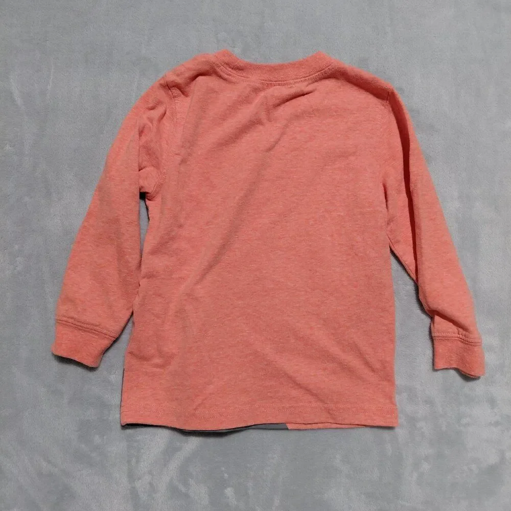 Carter's 2T Orange Long Sleeved Graphic Tee Sloth Racecar